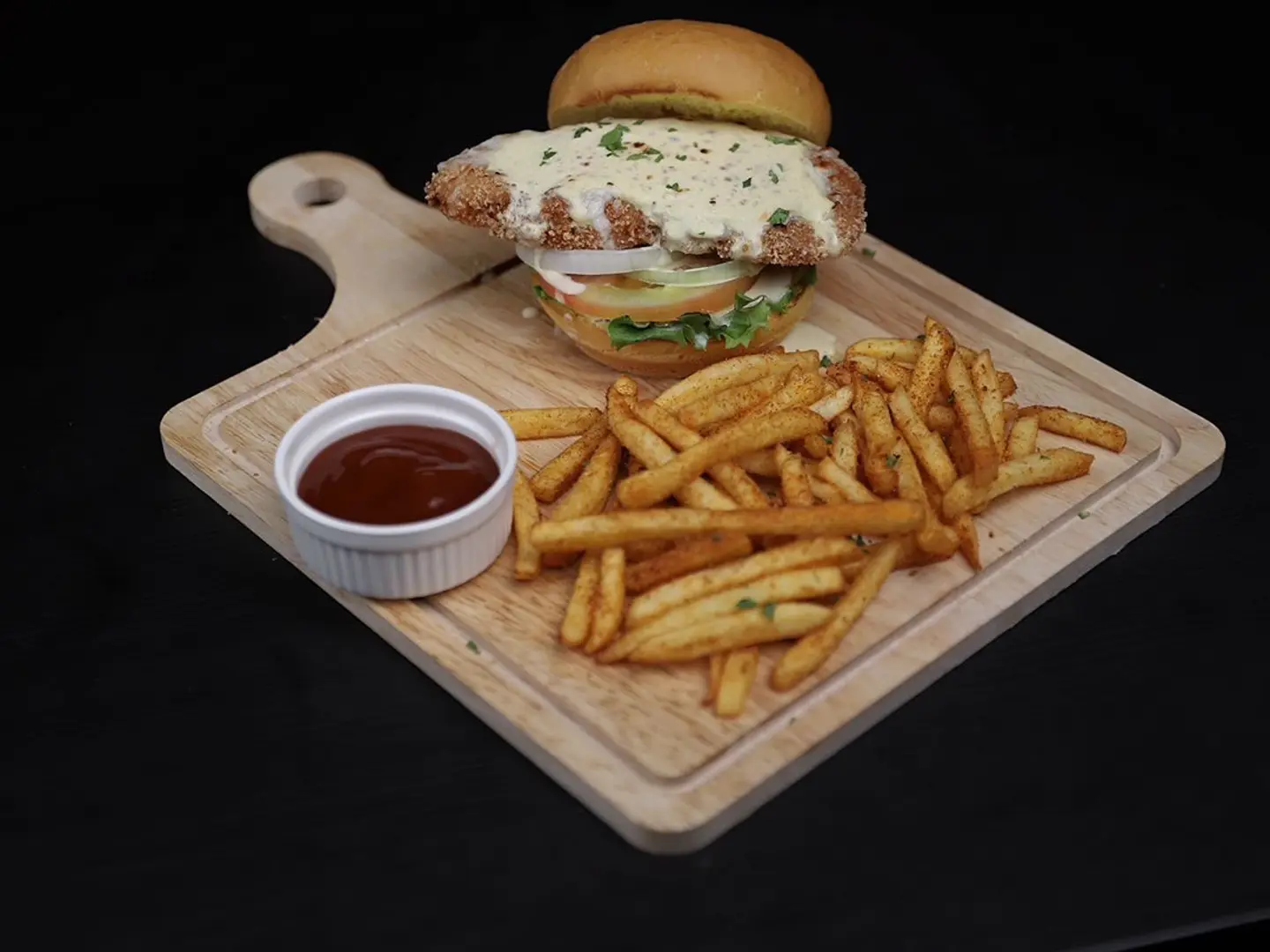 Crispy Chicken Ala King Burger