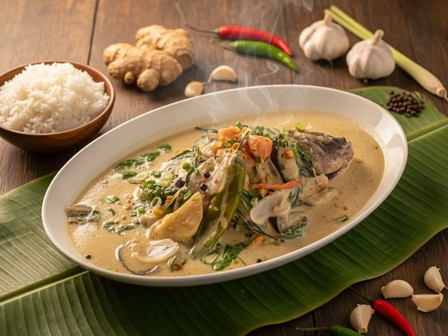 سمك البلطي مع جوز الهند