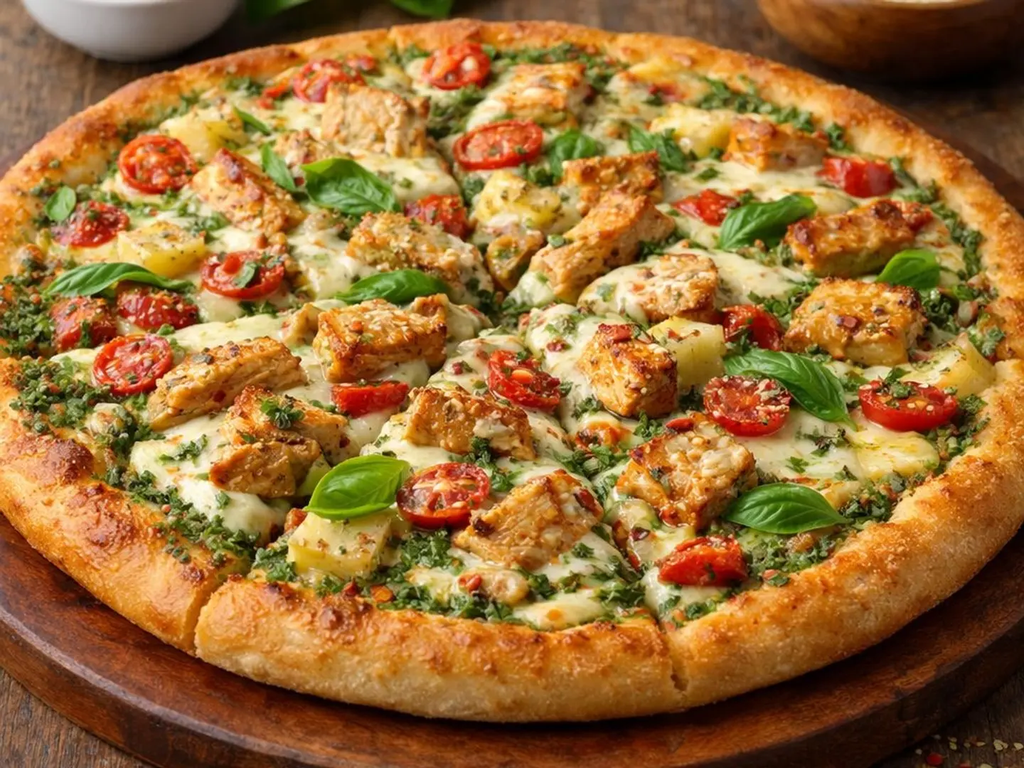 بيتزا تشكن بيستو