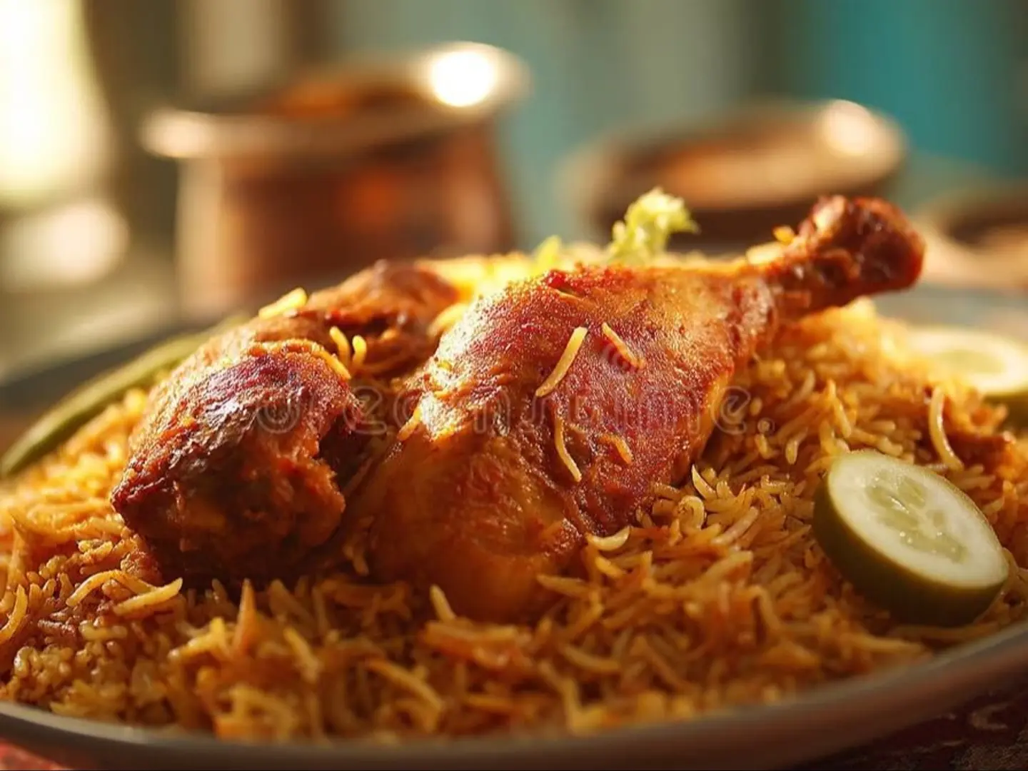 نصف حبة دجاج حنيذ بدون الارز