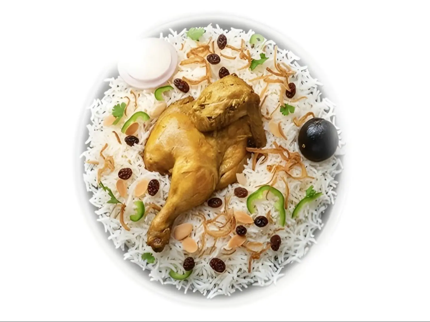 نصف حبة دجاج مندي بدون أرز