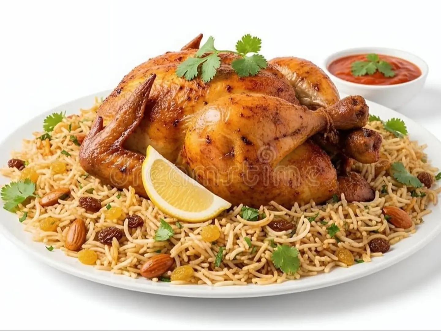 حبة دجاج حنيذ بدون أرز