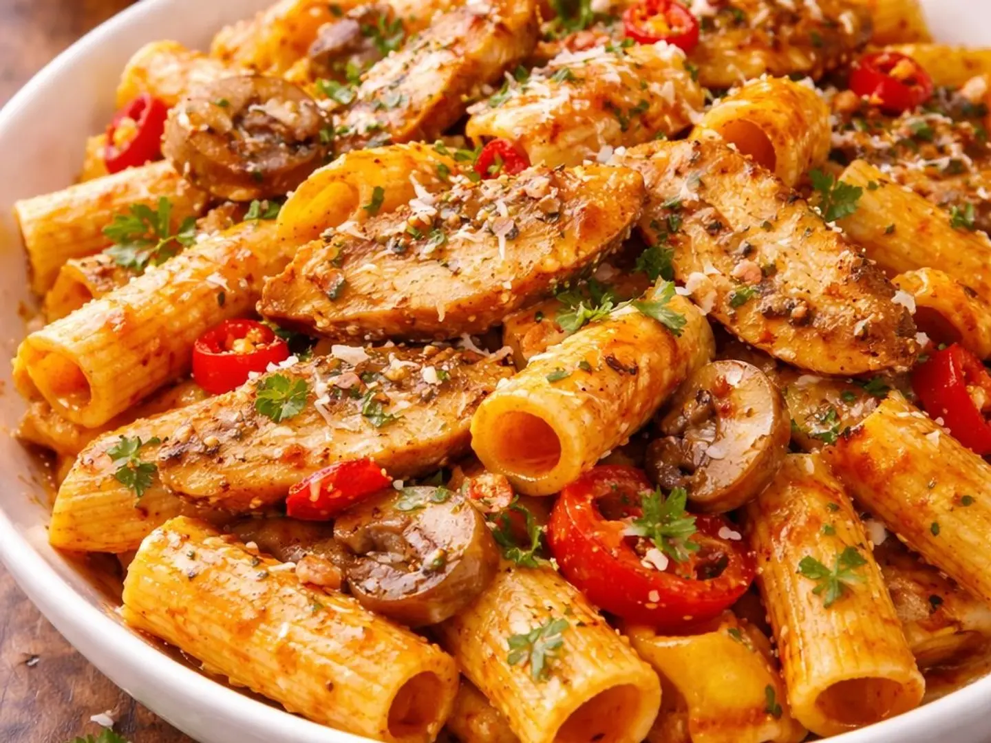 باستا ريجاتوني بالدجاج