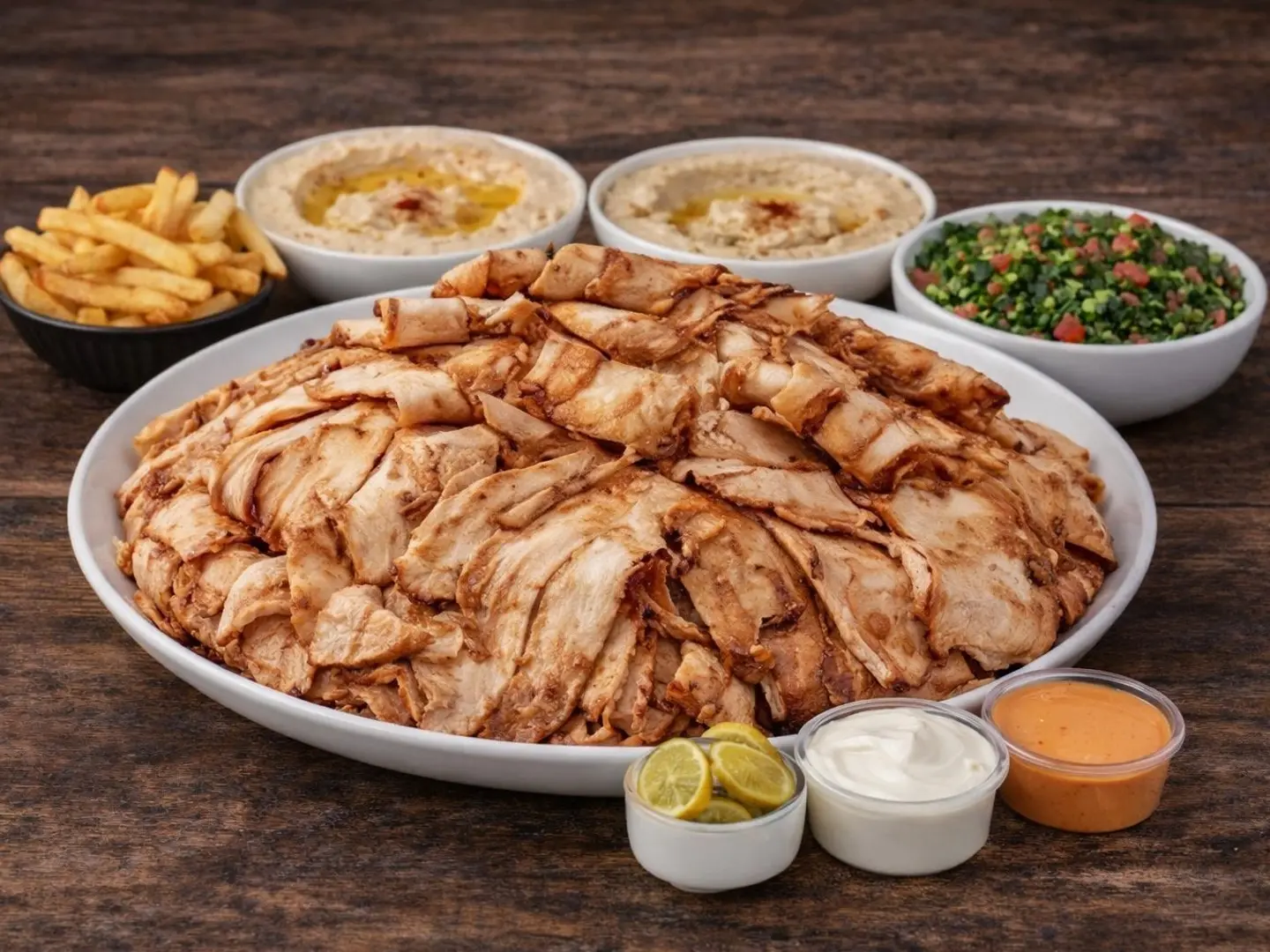 One Kilo Of Shawarma With All Appetizers