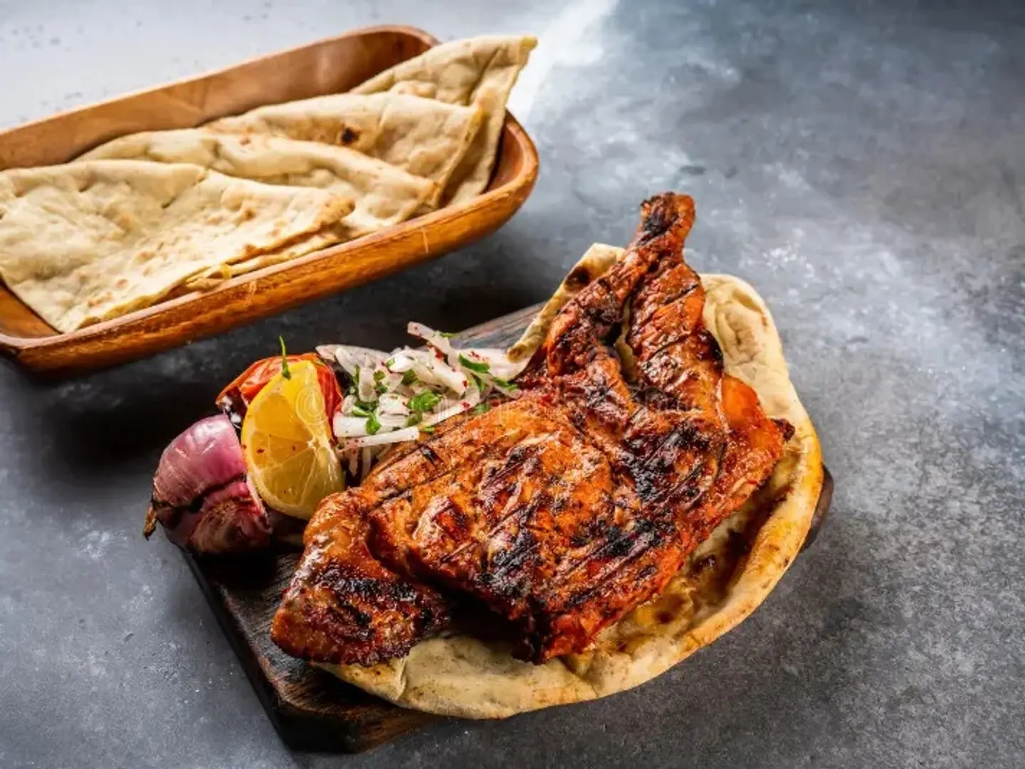 Chicken Al Faham With Khubuz