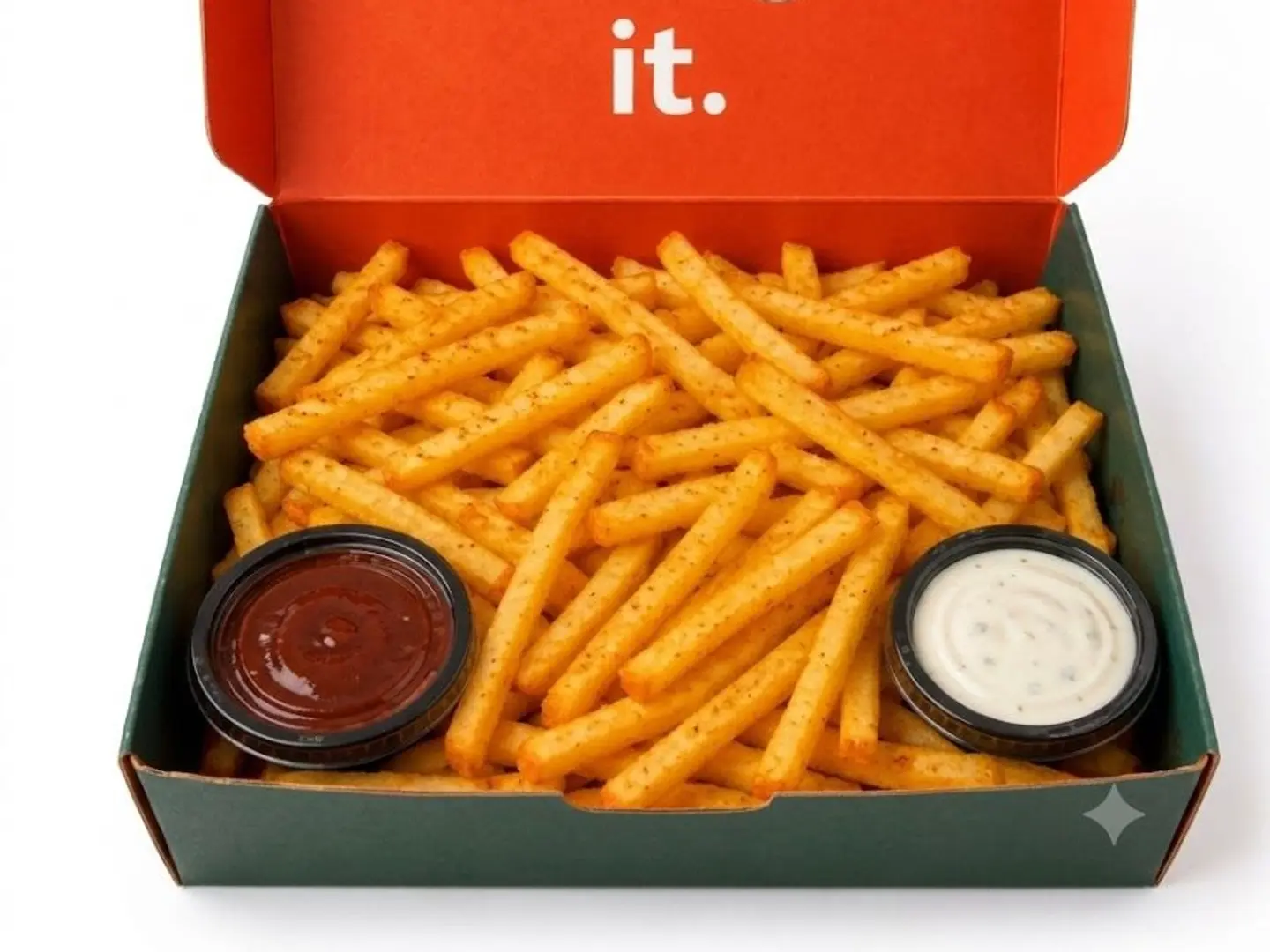 Family Size Fries With Ranch And Ketchup