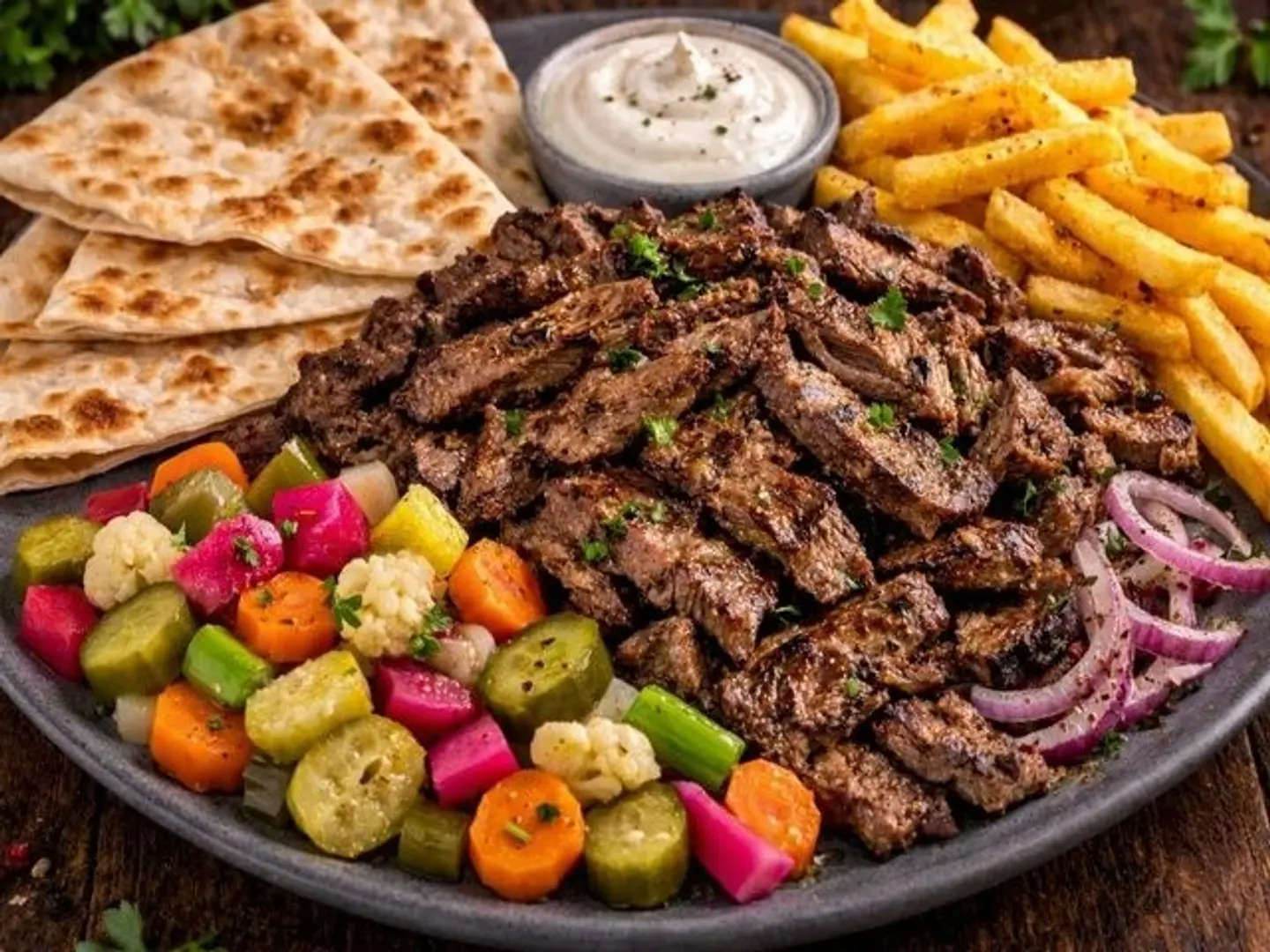 Grill Beef Shawarma Platter