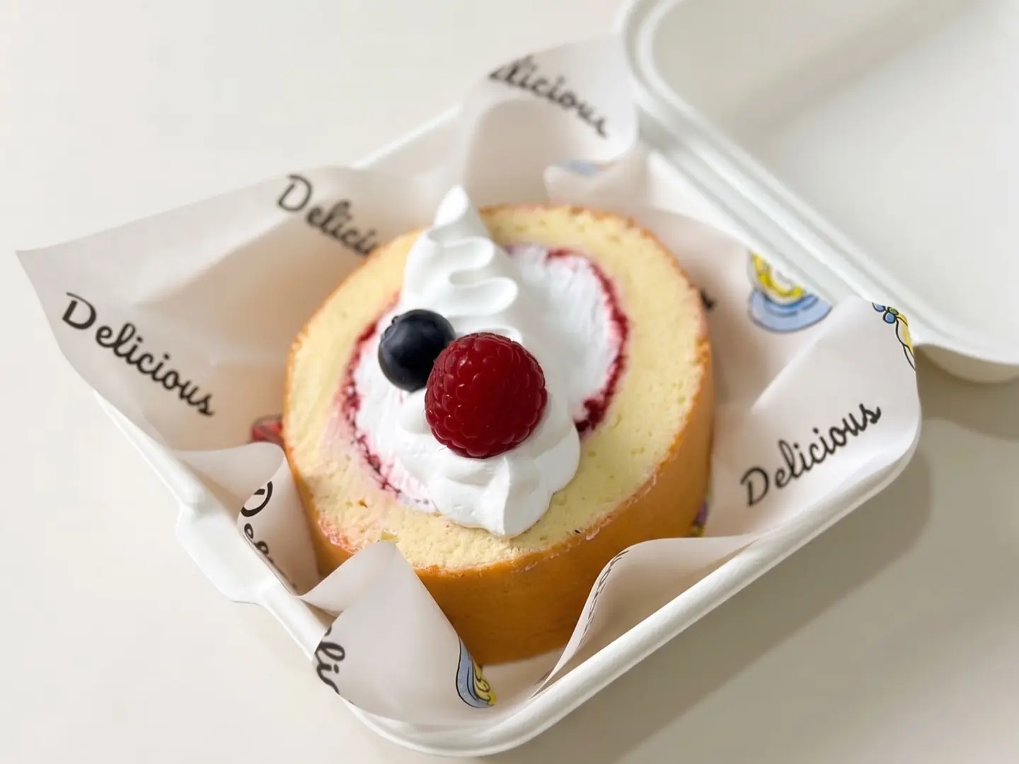 Red Cherry Swiss Roll Piece
