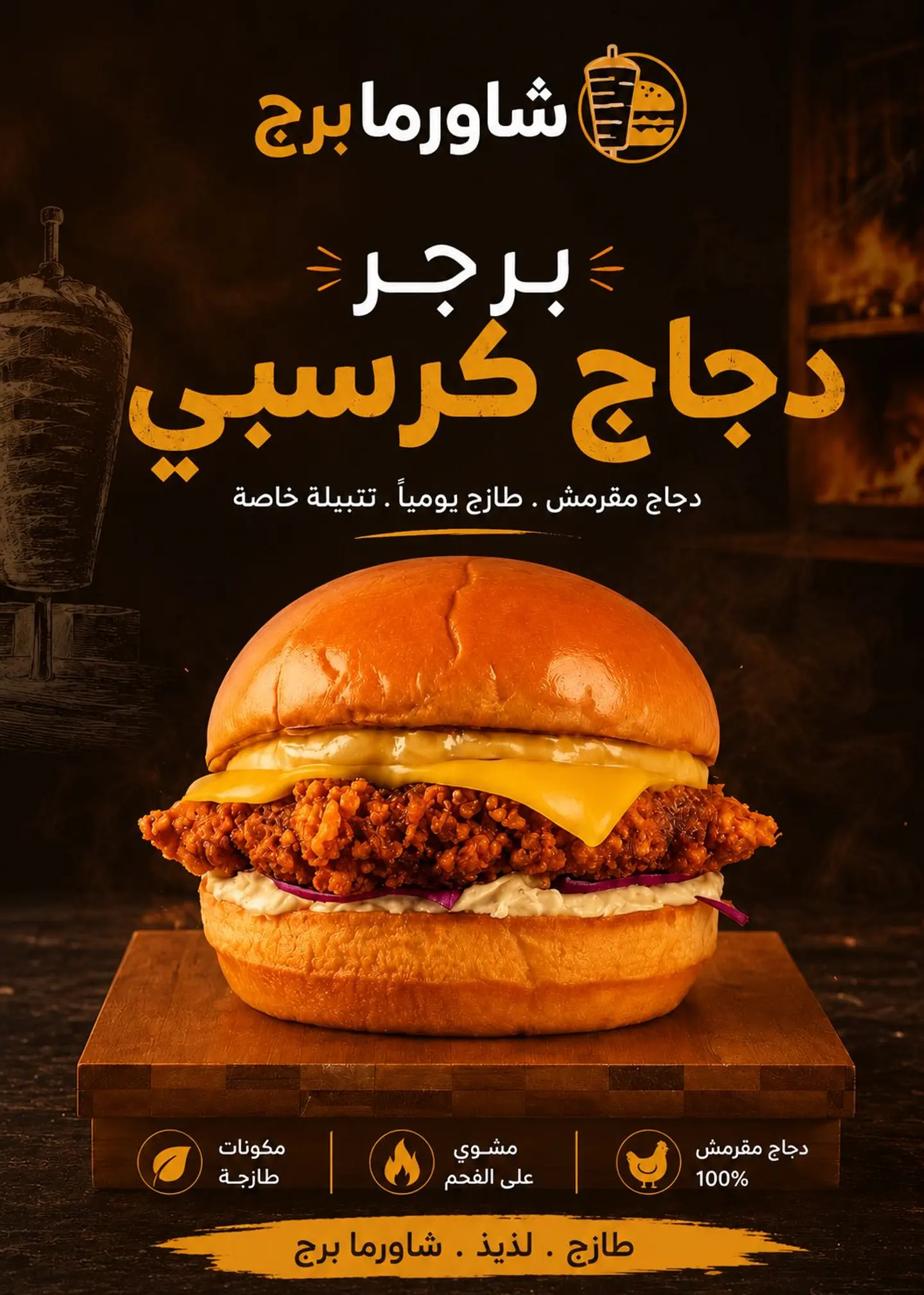 برجر زنجر بالجبنة