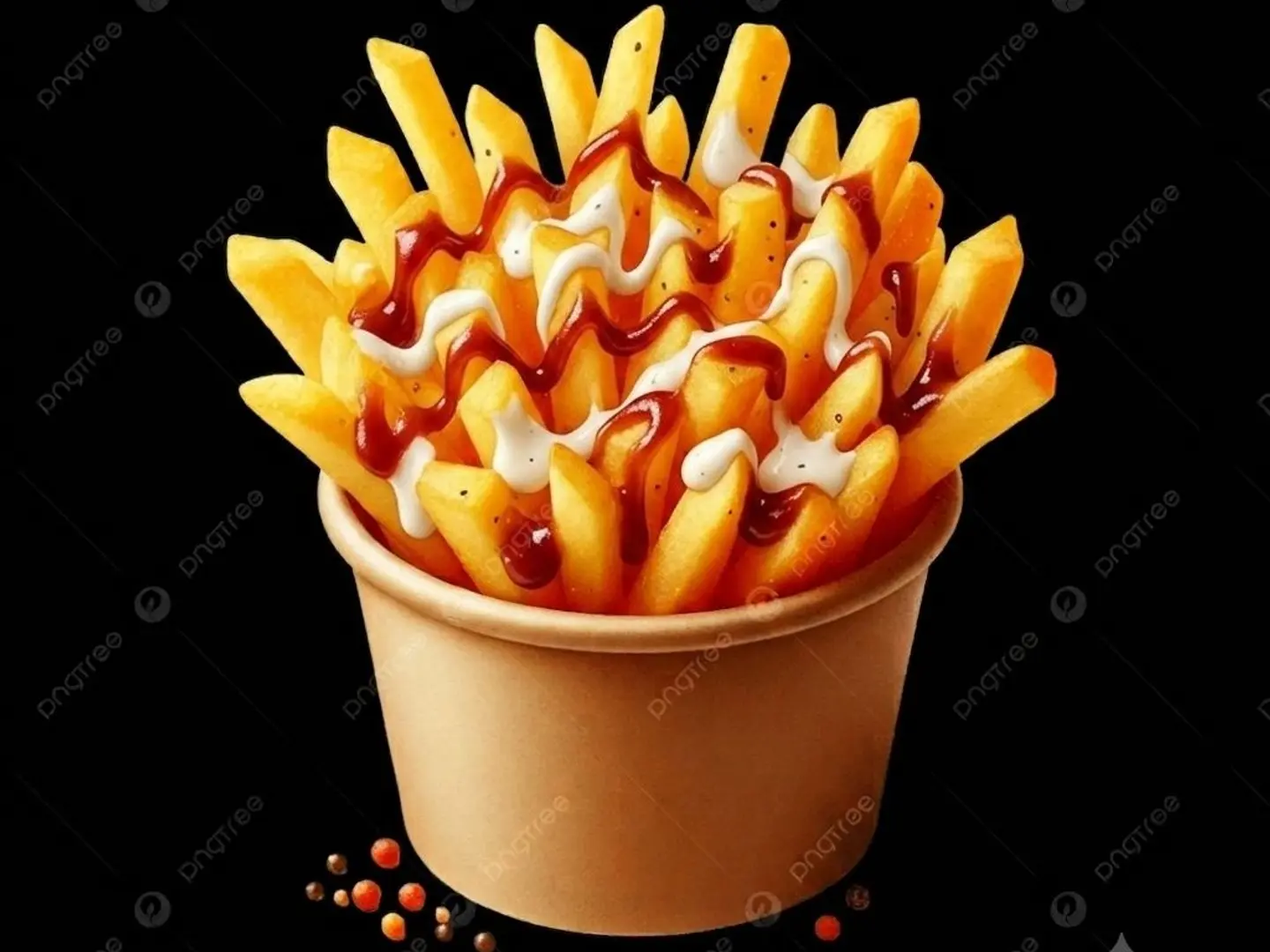 صحن بطاطس صغير مع صوص