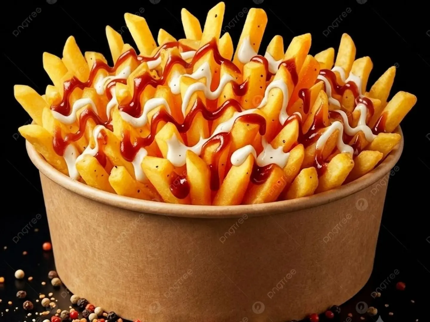 صحن بطاطس كبير مع صوص