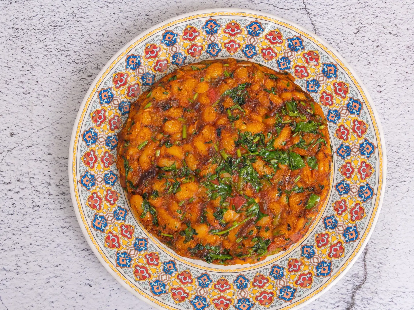 Dish Of Beans With Eggs