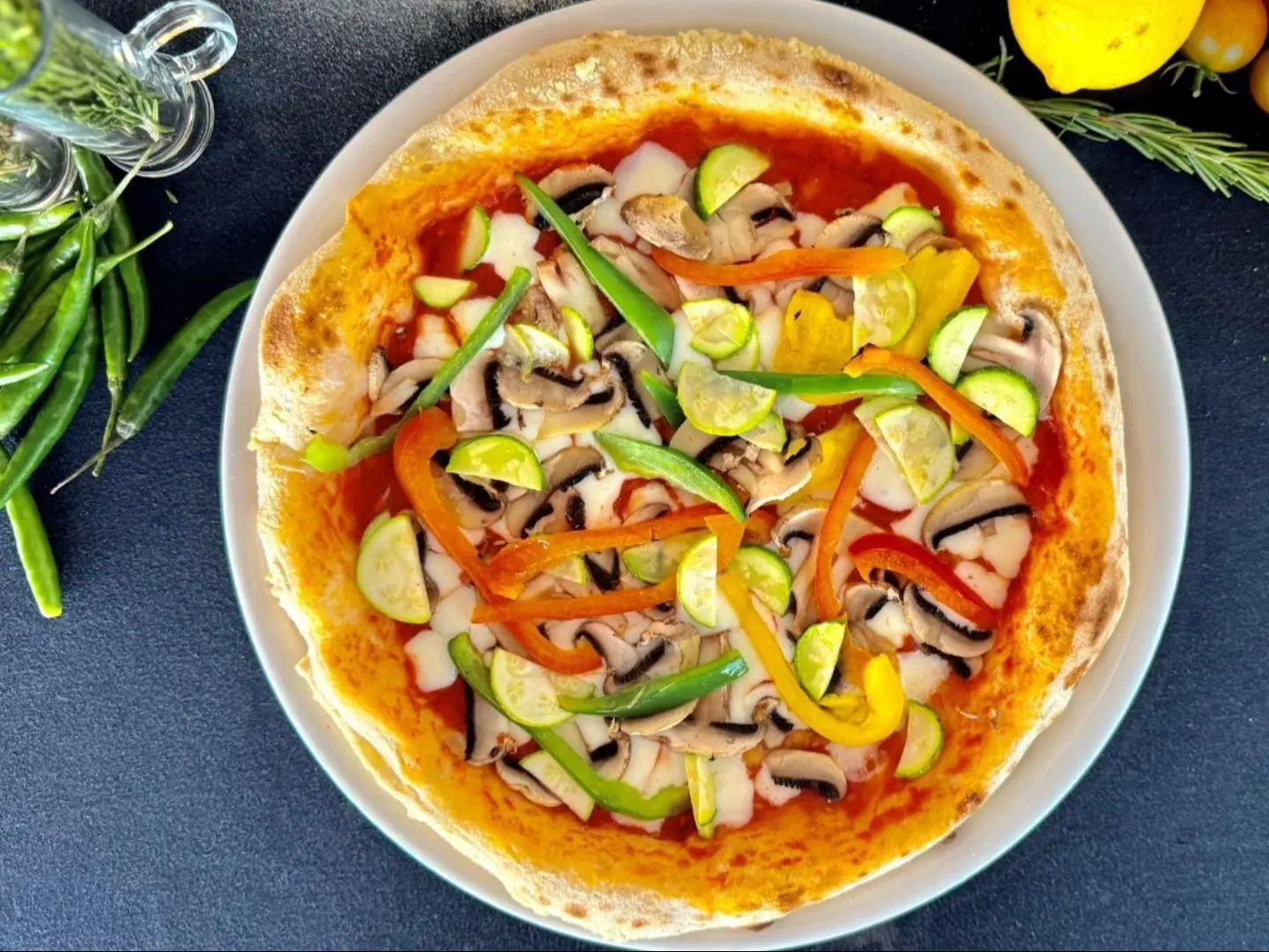 Mushroom And Vegetable Pizza