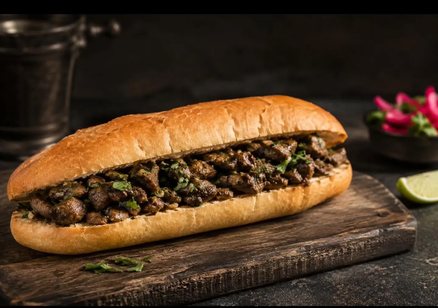 Fresh Lamb Liver Sandwich